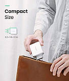 Адаптер живлення для телефону Ugreen CD170 White USB+USB Type-C Wall Charger 36W 3A, фото 5