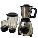 Потужний блендер-міксер 3в1 подрібнювач міксер Zeplinе 1.5 л ZP-081 2000 Вт Сірий, фото 3