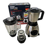 Потужний блендер-міксер 3в1 подрібнювач міксер Zeplinе 1.5 л ZP-081 2000 Вт Сірий, фото 5