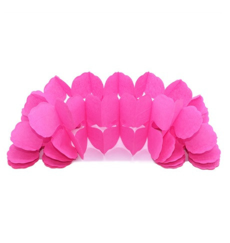 Гірлянда розтяжка паперова 3 м 16 на 11 см малиновий, фото 1