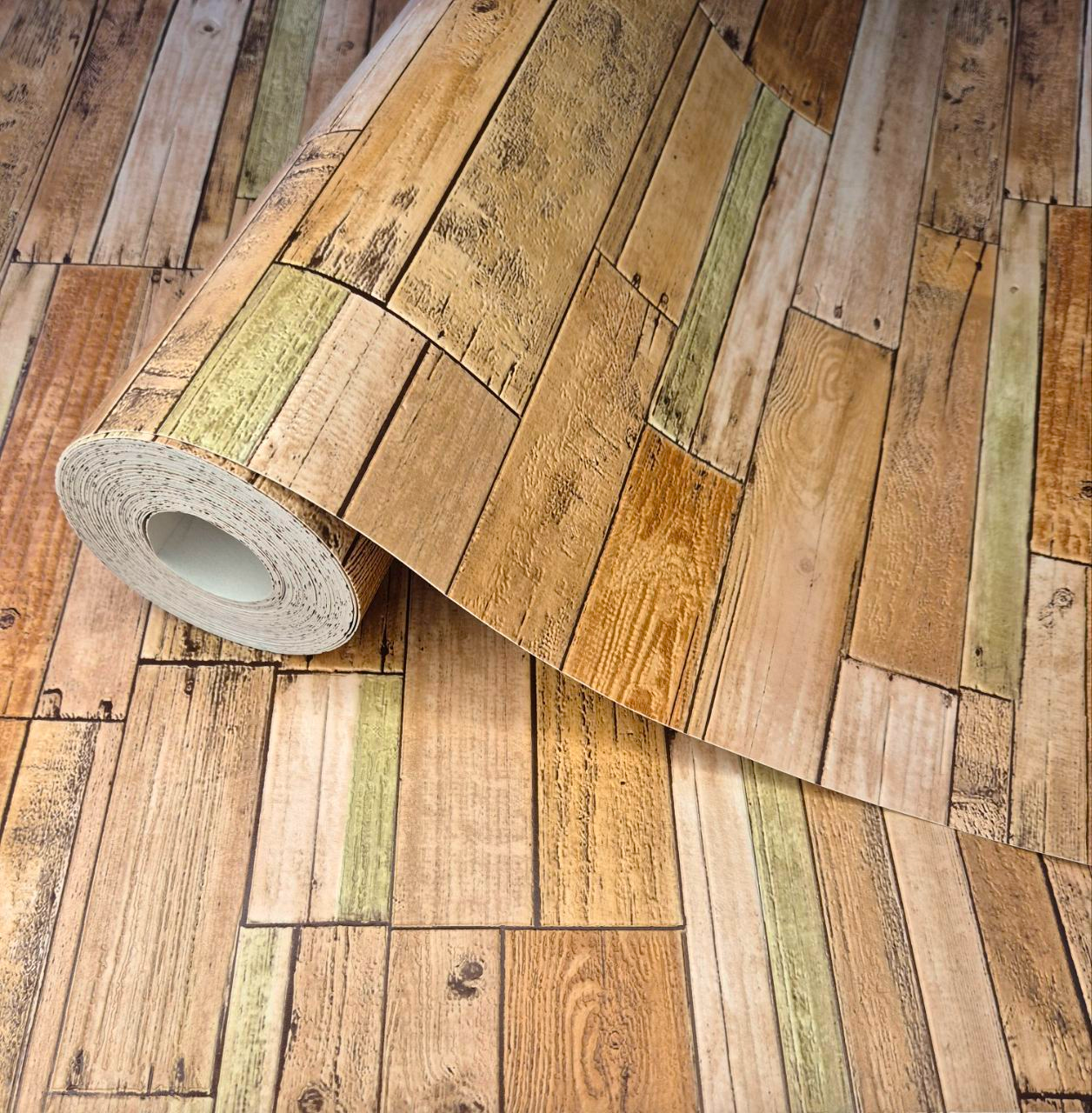 Шпалери вінілові 10 × 0.53 м 5564-12, під дерево в теплих відтінках для кухні, коридору, балкону, вітальні, фото 1