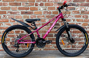 Підлітковий алюмінієвий 24 Time гірський велосипед Royal 2025 рожевий для дівчинки