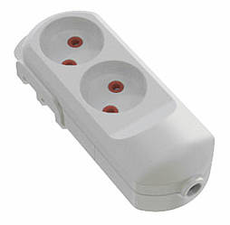 Колодка мережева VIROK: з 2 гніздами без заземлення
