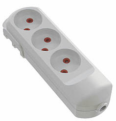 Колодка мережева VIROK: з 3 гніздами без заземлення