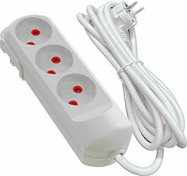 Подовжувач мережевий VIROK: l= 3 м, з 3 гніздами без заземлення
