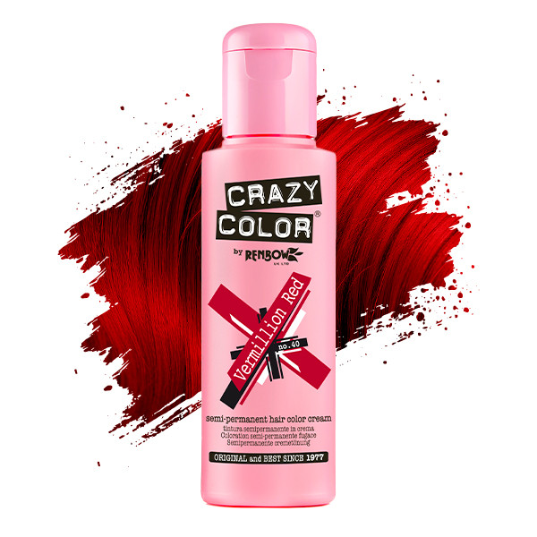 Тінт-фарба для волосся №40 насичений чорно-червоний Crazy Color, 100 мл