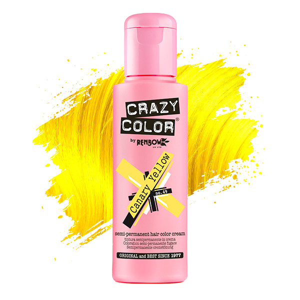 Тінт-фарба для волосся №49 жовта канарейка Crazy Color, 100 мл