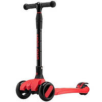 Триколісний самокат для дітей від 3 років Miqilong Fargo червоний, Самокат із підсвіткою 3 колеса