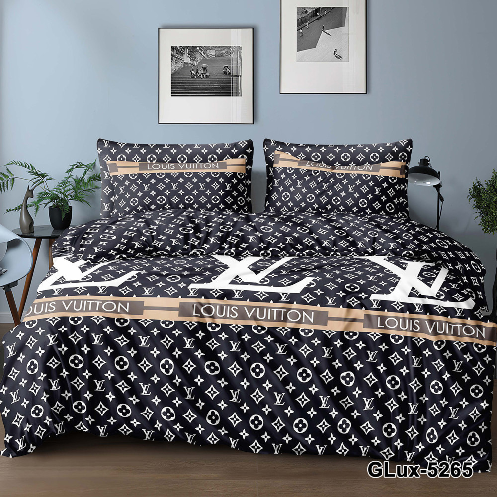 Луі Вітон - Бязь Gold - Двоспальний комплект постільної білизни, фото 1