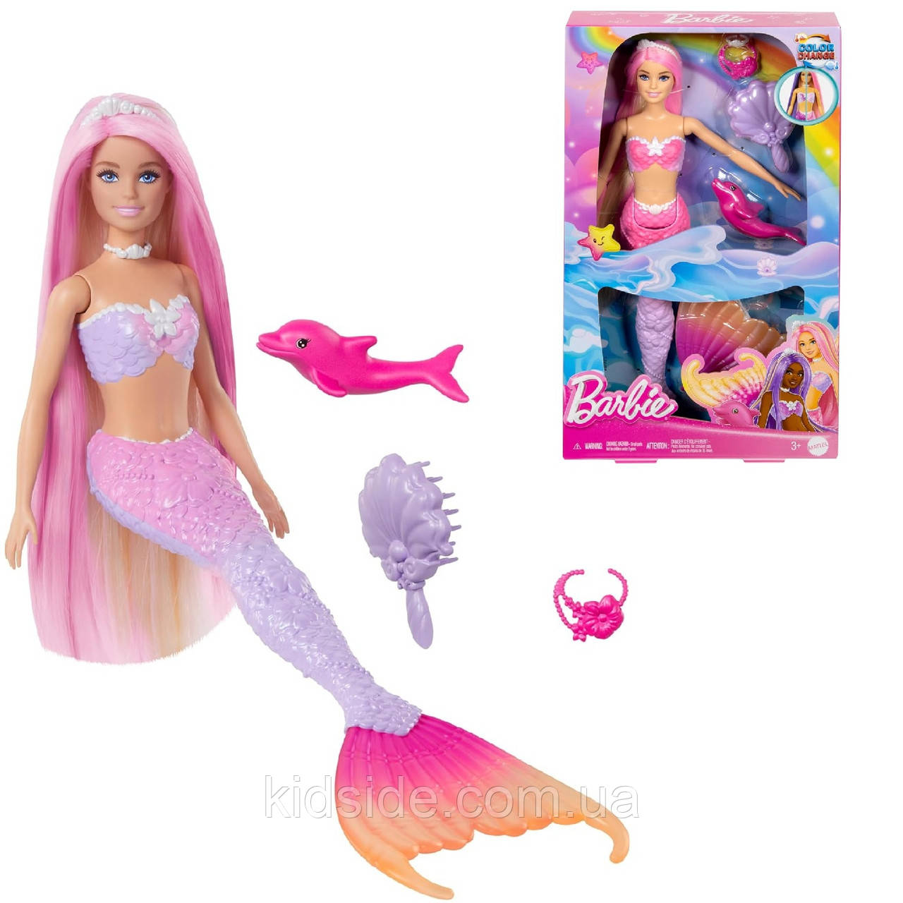 Barbie Dreamtopia Mermaid Malibu HRP97 Лялька Барбі Русалочка Дрімтопія Кольорова магія