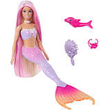 Barbie Dreamtopia Mermaid Malibu HRP97 Лялька Барбі Русалочка Дрімтопія Кольорова магія, фото 3