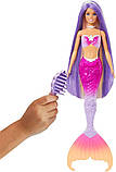 Barbie Dreamtopia Mermaid Malibu HRP97 Лялька Барбі Русалочка Дрімтопія Кольорова магія, фото 5