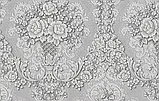 Шпалери вінілові 10 × 0.53 м 5766-10, класичні сірі з квітковим орнаментом для вітальні, спальні, кабінету, фото 6