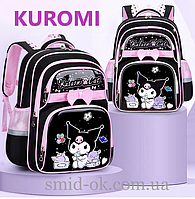 Шкільний дитячий рюкзак KUROMI для дівчаток 1-3 класу ортопедичний 39 см чорний.