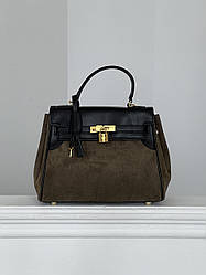 Сумка Hermes in Suede-Leather хакі Є