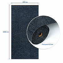 Самоклеюча плитка під ковролін в рулоні темно-сірий 600*3000мм SW-00002587, фото 3