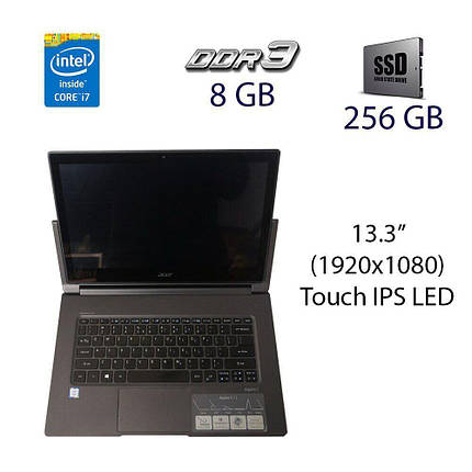 Ноутбук Acer Aspire R/ 13.3" (1920x1080) Сенсорний/ Core i7-6500U/ 8 GB RAM/ 256 GB SSD/, фото 1