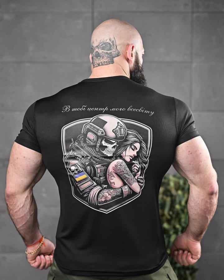 Тактична потоотводна футболка odin всесвіт чорна ДЛ6545