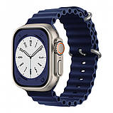 Ремінець Ocean Band Design Apple Watch 42 mm 44 mm 45 mm 49 mm — Orange & Midnight Blue, фото 8