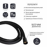 Шланг для ручного душу Qtap Hadice 1600 мм прямокутний QTHADPVCSQ160B Black Matt, фото 4