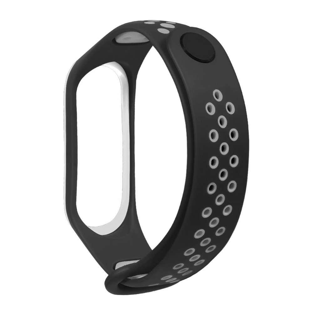 Ремінець Sport Nike Xiaomi Mi Band 3 ; 4 — Black & Gray, фото 1