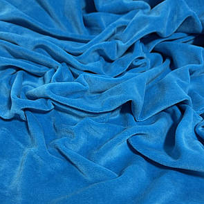 Трикотаж Велюр натуральний хб Туреччина 180 см Бірюзовий