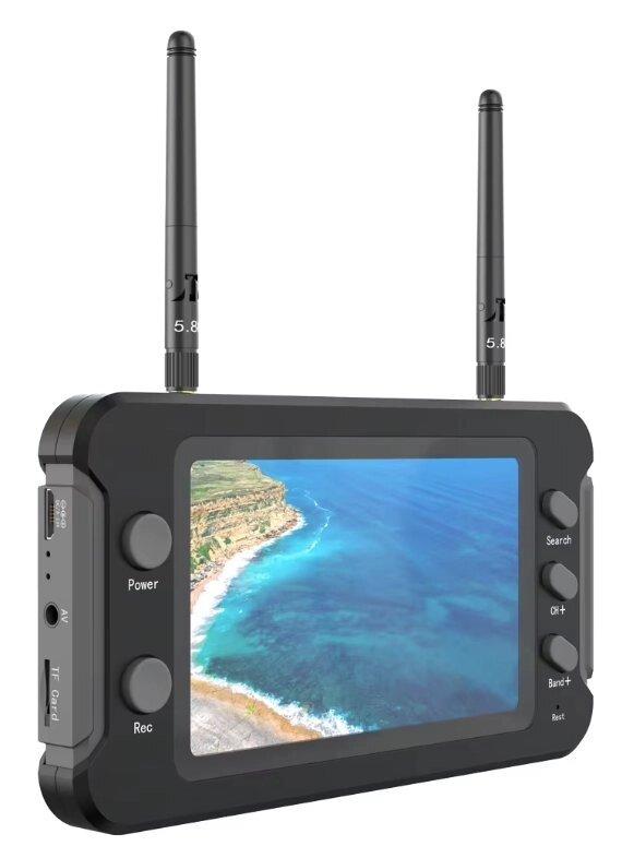 Монітор FPV 5,8GHz з відеореєстратором, 40CH 4,3" РК-дисплей 800х480, 16:9 NTSC/PAL, 3.7V/1200mAh, автоматичний пошук