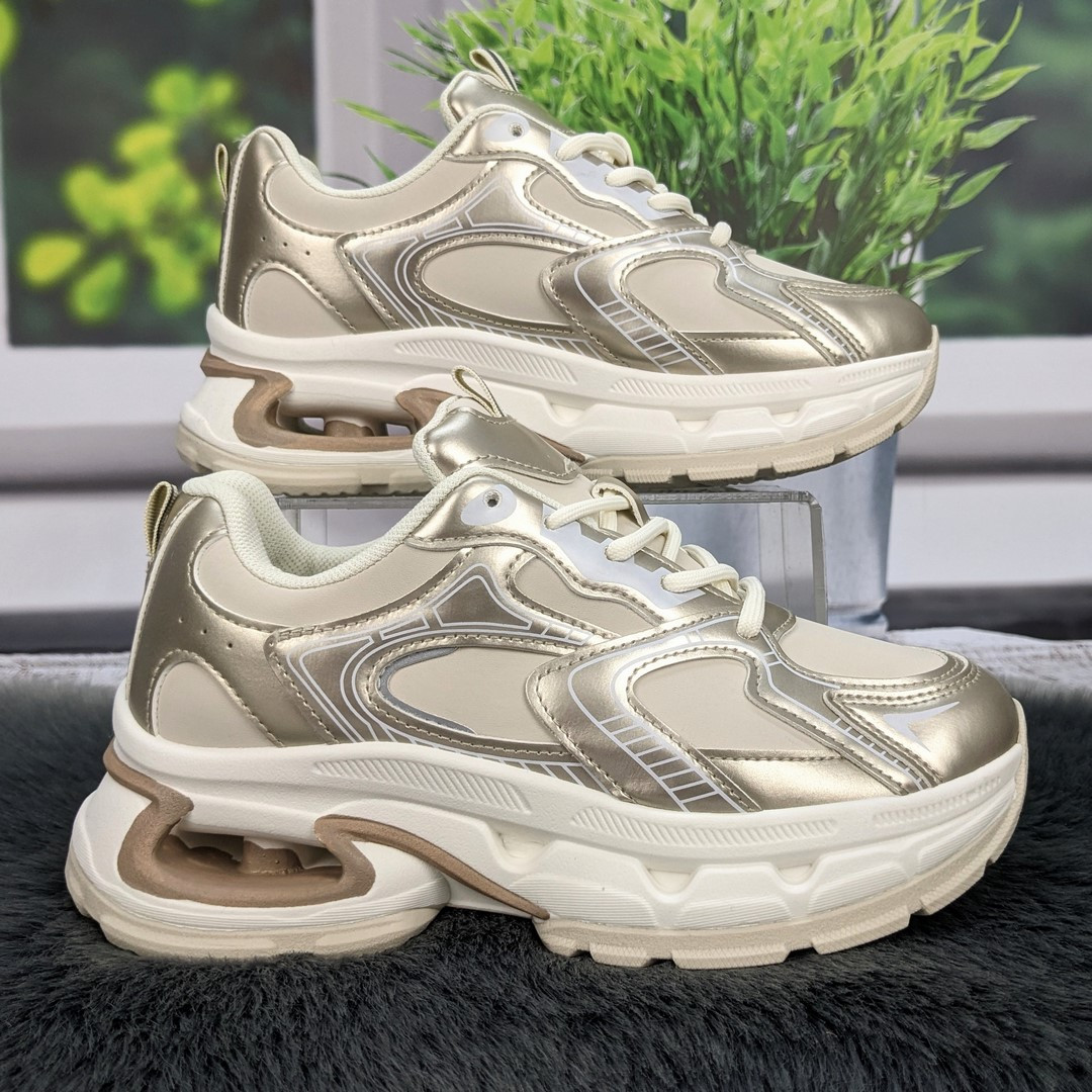 Кросівки жіночі Loretta бежеві на об'ємній підошві демісезонні 4825, фото 1