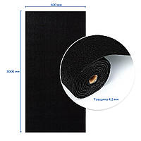 Самоклеюча плитка під ковролін в рулоні чорний 600х3000мм SW-00002588