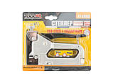 Степлер пружинний MASTERTOOL скоба R53 4-14 мм, плавне регулювання сили удару, корпус метал/хром 41-0906, фото 3
