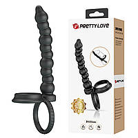 Масажер простати з ерекційним кільцем чорного кольору Lybaile Pretty Love Diilon Кайф