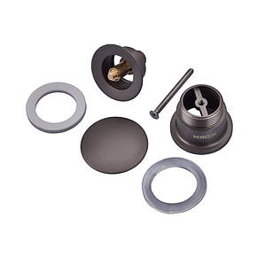 Донний клапан для умивальника Koer PW-01-07 1 1/4'' (кнопка) (Графіт) (KR3404), фото 3