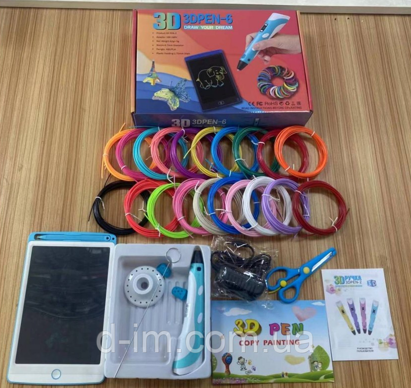 Ручка 3Dpen-6 (планшет для малювання, пластик - PLA високої t°)