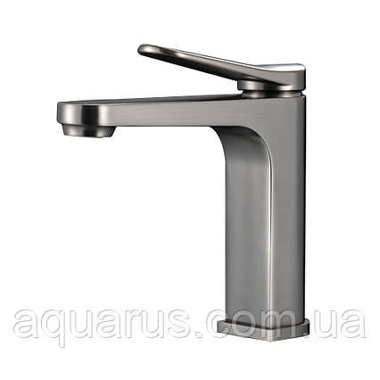 Змішувач для умивальника GAPPO G1010-9, збройова сталь, фото 1