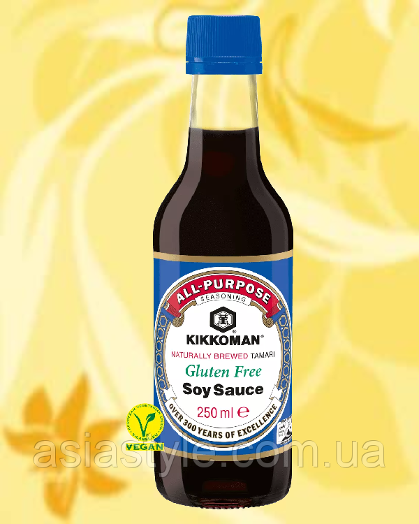 Соус соєвий без глютену, Соевый соус без глютена, Gluten Free Soy Sauce, Kikkoman, 250мл, Нідерланди, Ч, фото 1
