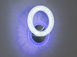 Сучасне LED бра в спальню з кольоровим підсвічуванням, хром, 22W