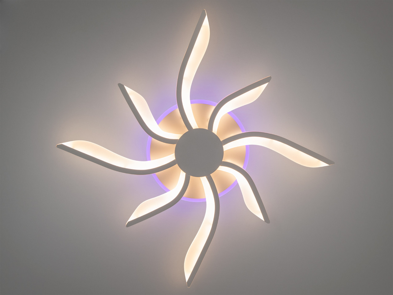 Стельова LED люстра в дитячу з диммером, біла, 65W на 9м2