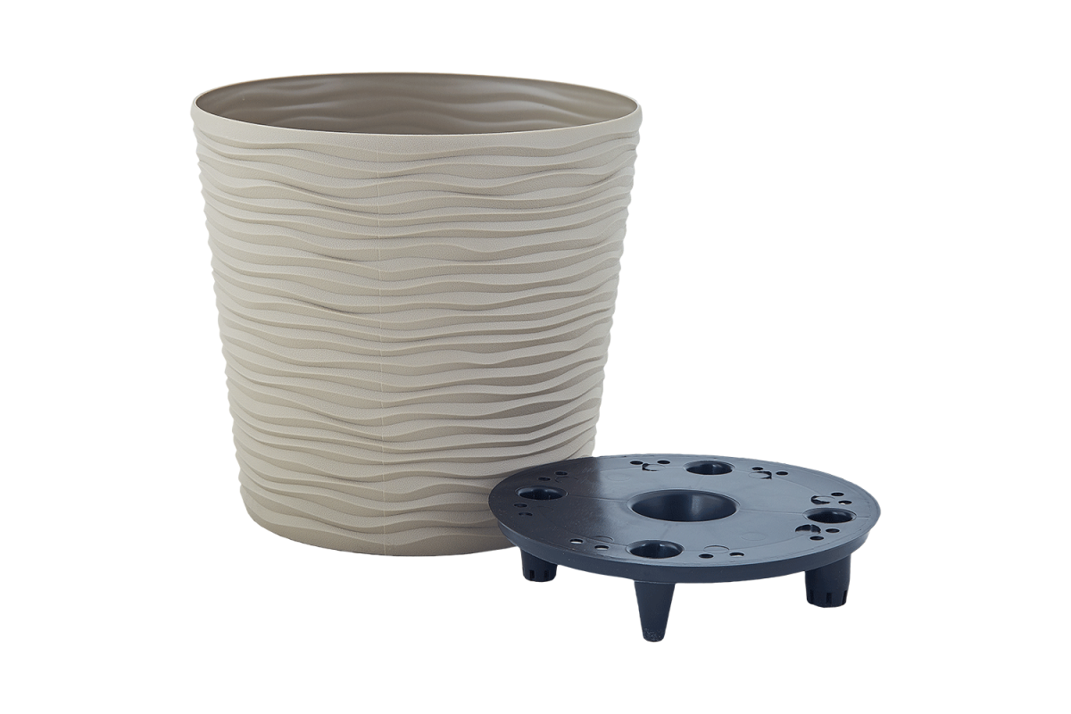 Вазон "Ф'южн" зі вставкою (какао), низький, 20*18 см, 3,5 л