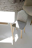 Дитячий білий стіл і стілець м'який сірий велюр. Для дітей 2 групи зросту (115-130см), фото 4