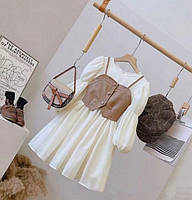 Сукня для дівчинки з корсетом з еко-шкіри 10753, Розмір 130