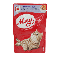 Вологий корм Мяу для дорослих кішок з індичкою в ніжному соусі 85г