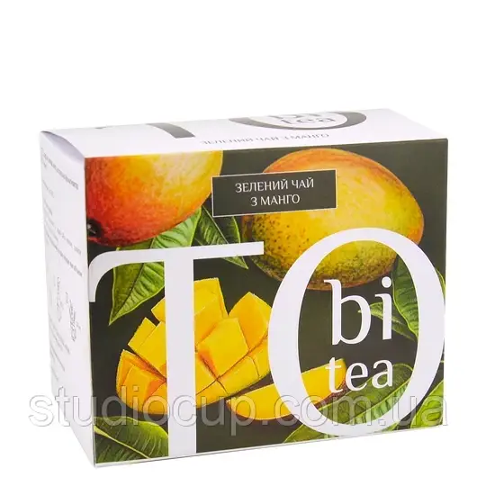 Чай зелений з манго TOBI 20шт х 2,5г, фото 1