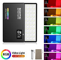 Soonpho P10 RGB накамерный LED свет с аккумулятором 4000 mAh в черном цвете,LED осветитель