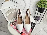 Весільні білі туфлі човники ремінець широкий каблук 38, фото 6