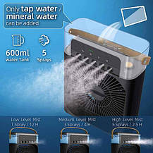 Мініusb вентилятор настільний з охолодженням і нічником 3в1 Air Cooler Fan, фото 3