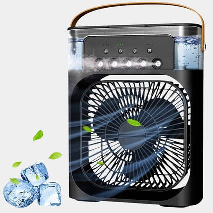 Мініusb вентилятор настільний з охолодженням і нічником 3в1 Air Cooler Fan, фото 1