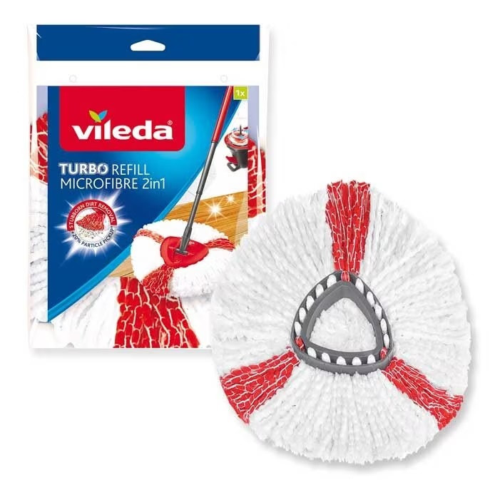 Змінна насадка для швабри моп Vileda TURBO Refill Microfibre 2in1 - 1 шт (151609)