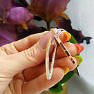 Серьги-дорожки в виде буквы V из серебра с золотом и дорожкой циркония Илона 1, фото 2