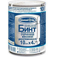 Бинт еластичний стрічковий високої розтяжності "Білосніжка" розмір 10см.x4м