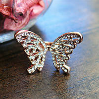 Женское кольцо с бабочкой 16 размер